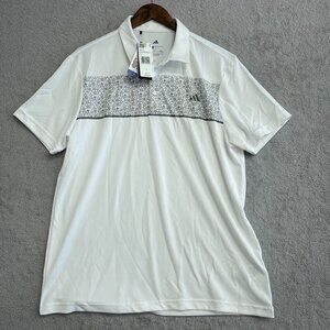 NEW Adidas Men's L White Polo Golf Shirt